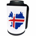 3dRose Maps In Exotic Form - Image of Flag Of Iceland Makes Up Map Outline - Can Cooler Bottle Wrap (cc_279998)