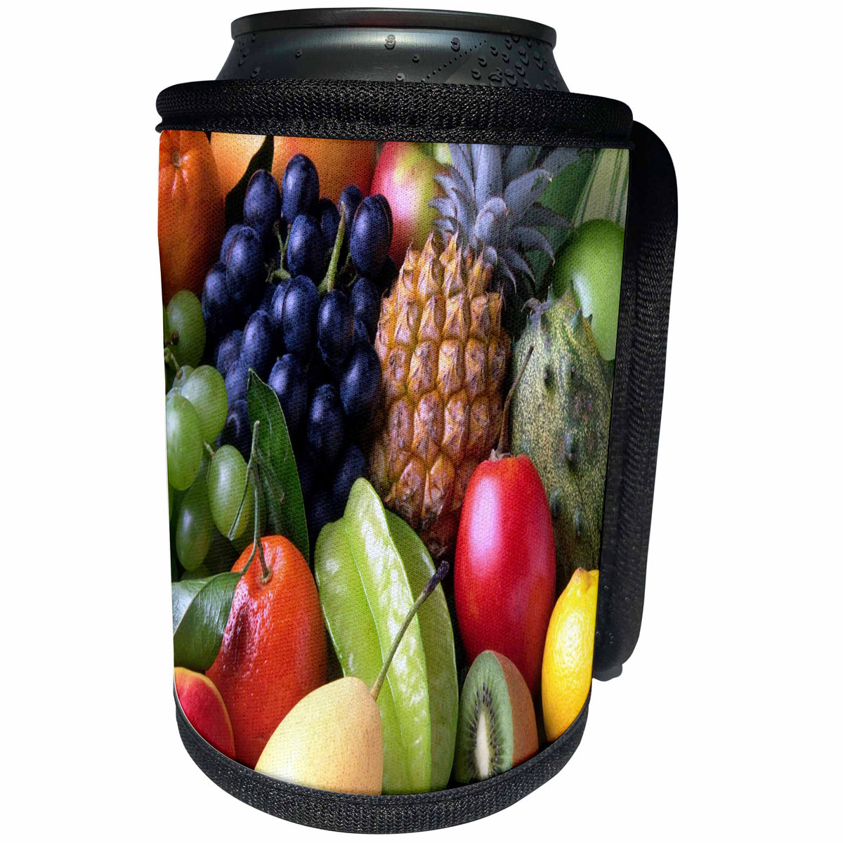 3dRose Food and Beverage - Image of Closeup Photo Of Assorted Fruits - Can Cooler Bottle Wrap (cc_280001)