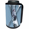 3dRose Jos Fauxtographee- Alphabet X - An electrical tower used to cut out the Letter X on a slate blue back - Can Cooler Bottle Wrap (cc_280049)