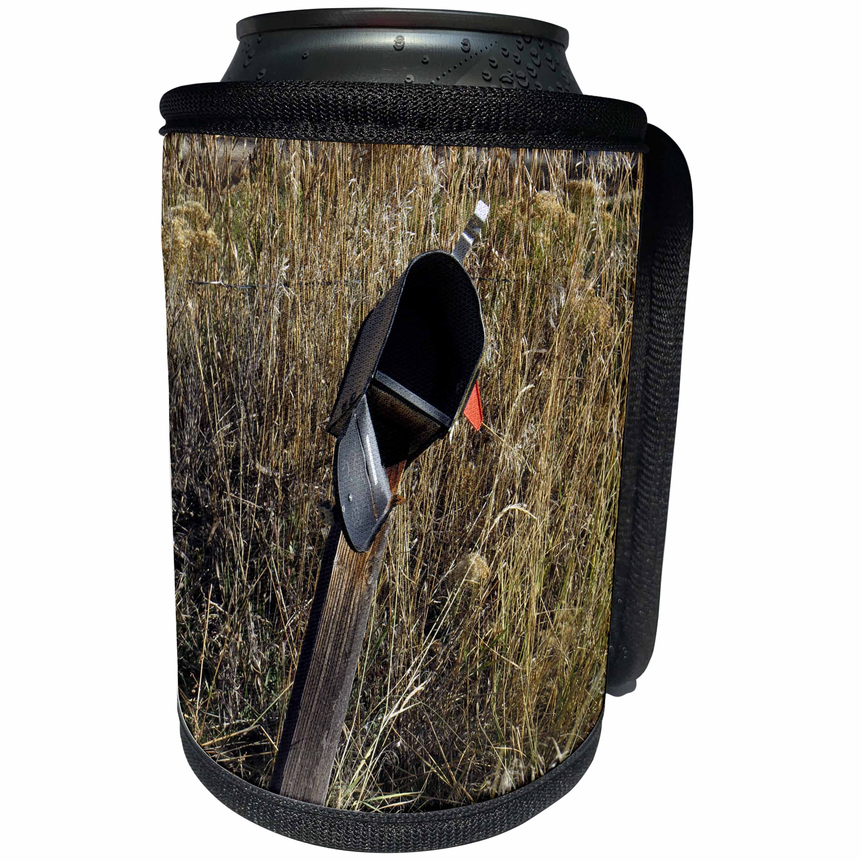 3dRose Jos Fauxtographee- Old Mailbox - An old mailbox in some weeds - Can Cooler Bottle Wrap (cc_280063)