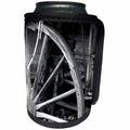 3dRose Jos Fauxtographee- Black and White Old Wheel - A black and white watercolor of a wooden wheel - Can Cooler Bottle Wrap (cc_280067)