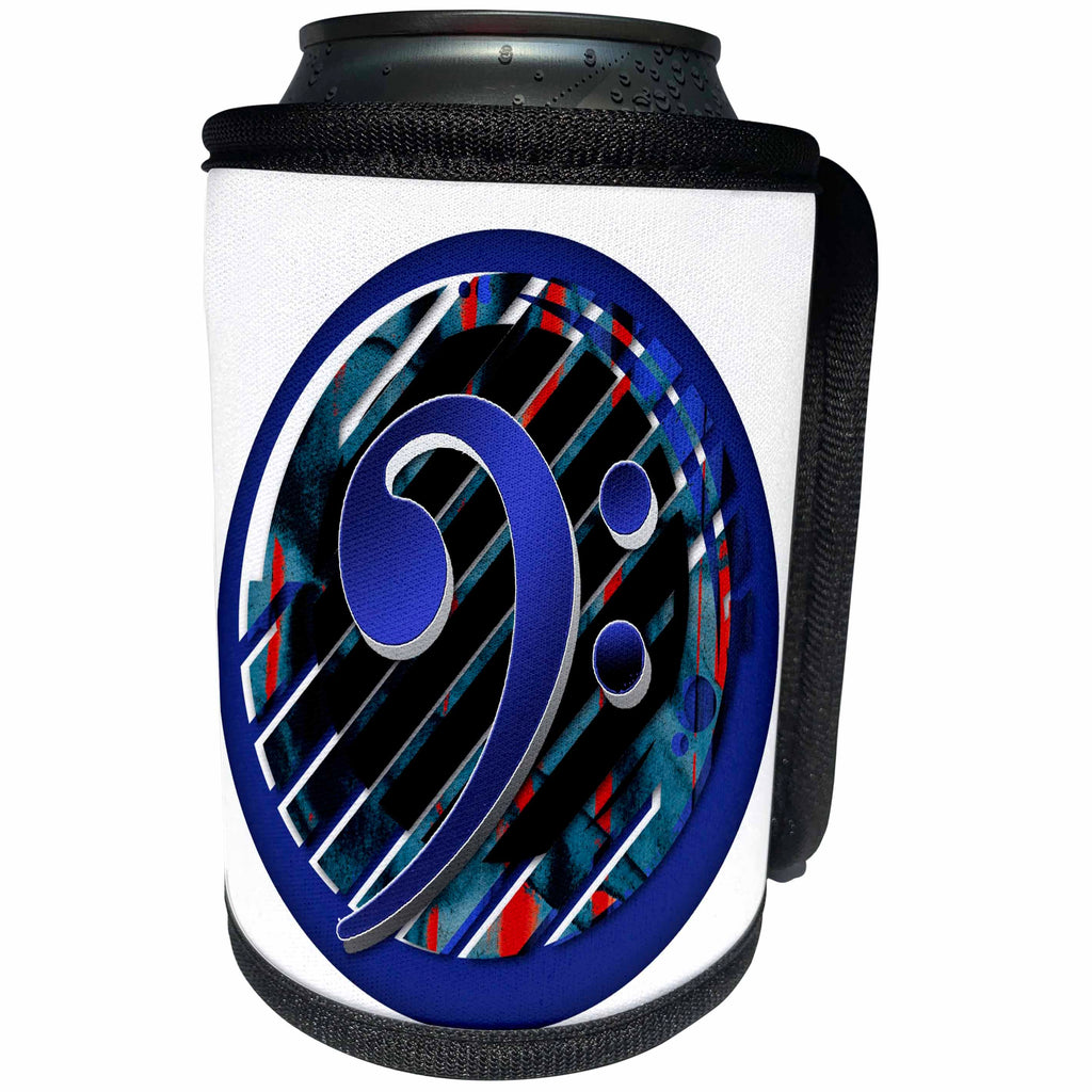 3dRose WouX – Bass clef, Music - Bass clef, for bassists, musicians and lovers of low sounds - Can Cooler Bottle Wrap (cc_280099)