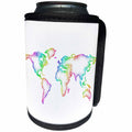 3dRose David Zydd - Map Designs - Rainbow World Map - Can Cooler Bottle Wrap (cc_280106)