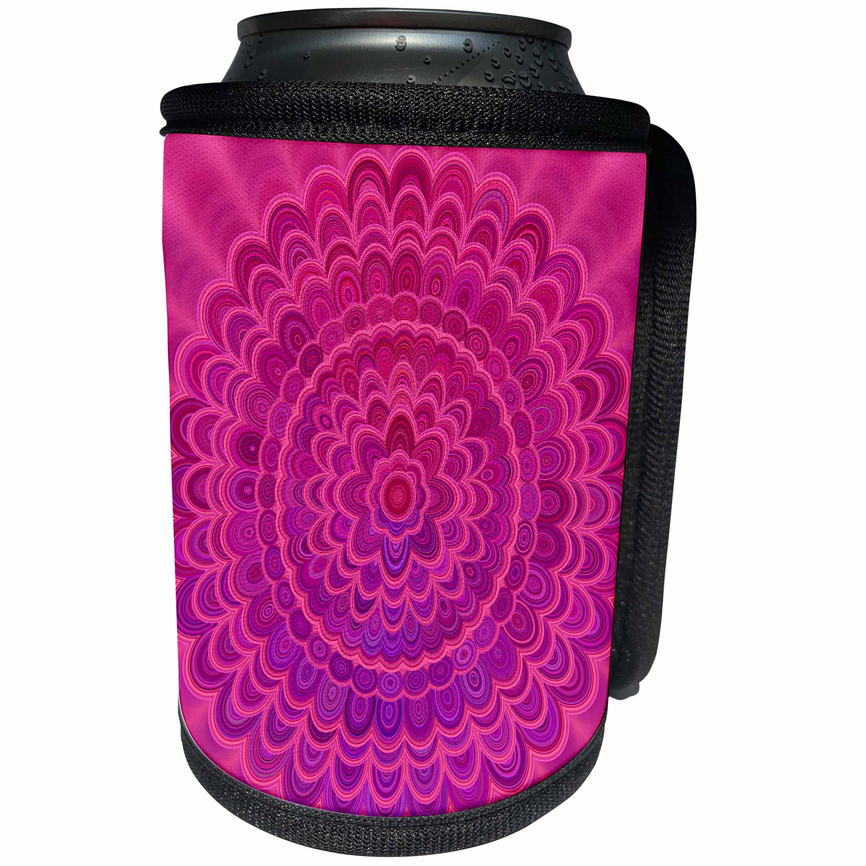 3dRose David Zydd - Floral Mandalas - Love Mandala - abstract floral graphic design - Can Cooler Bottle Wrap (cc_280111)
