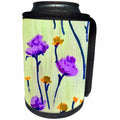 3dRose Sarah Ashmun Design - Flowers - Purple and gold flowers - Can Cooler Bottle Wrap (cc_280136)