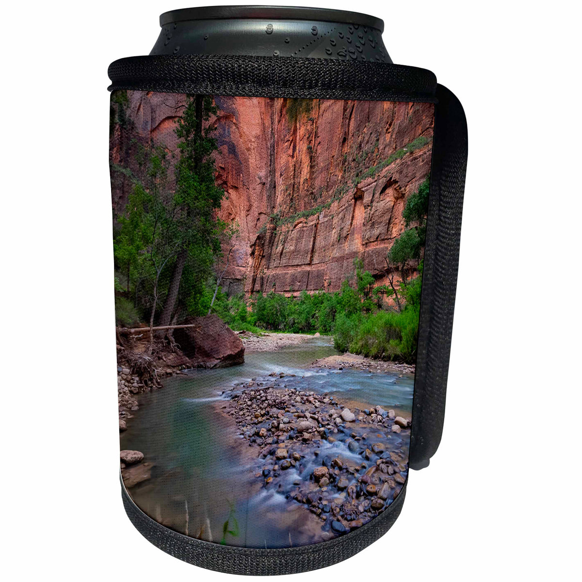 3dRose Elysium Photography - Landscape - Virgin River, Zion National Park, Utah - Can Cooler Bottle Wrap (cc_280148)