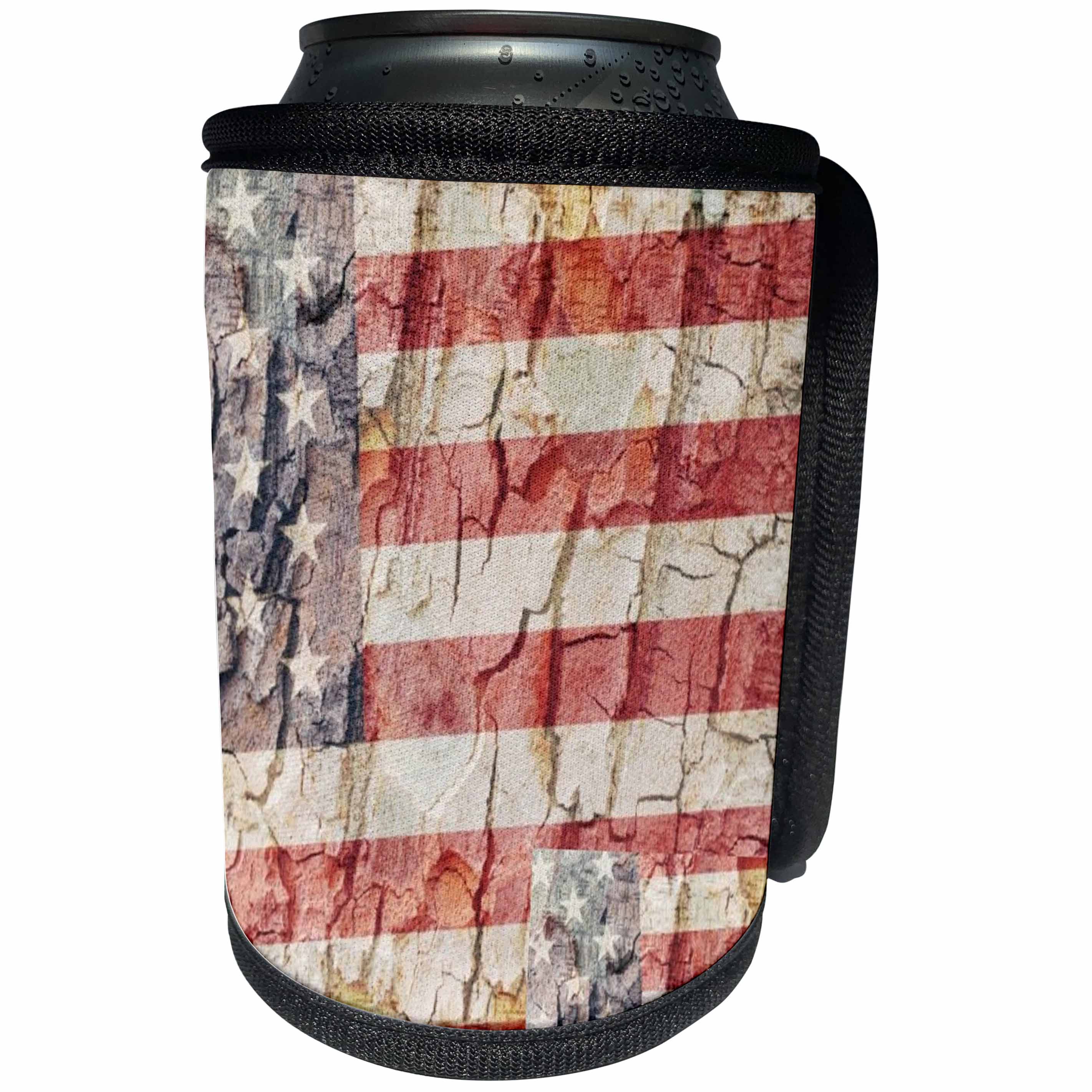 3dRose Patricia Sanders Creations - American Flag - Can Cooler Bottle Wrap (cc_28015)