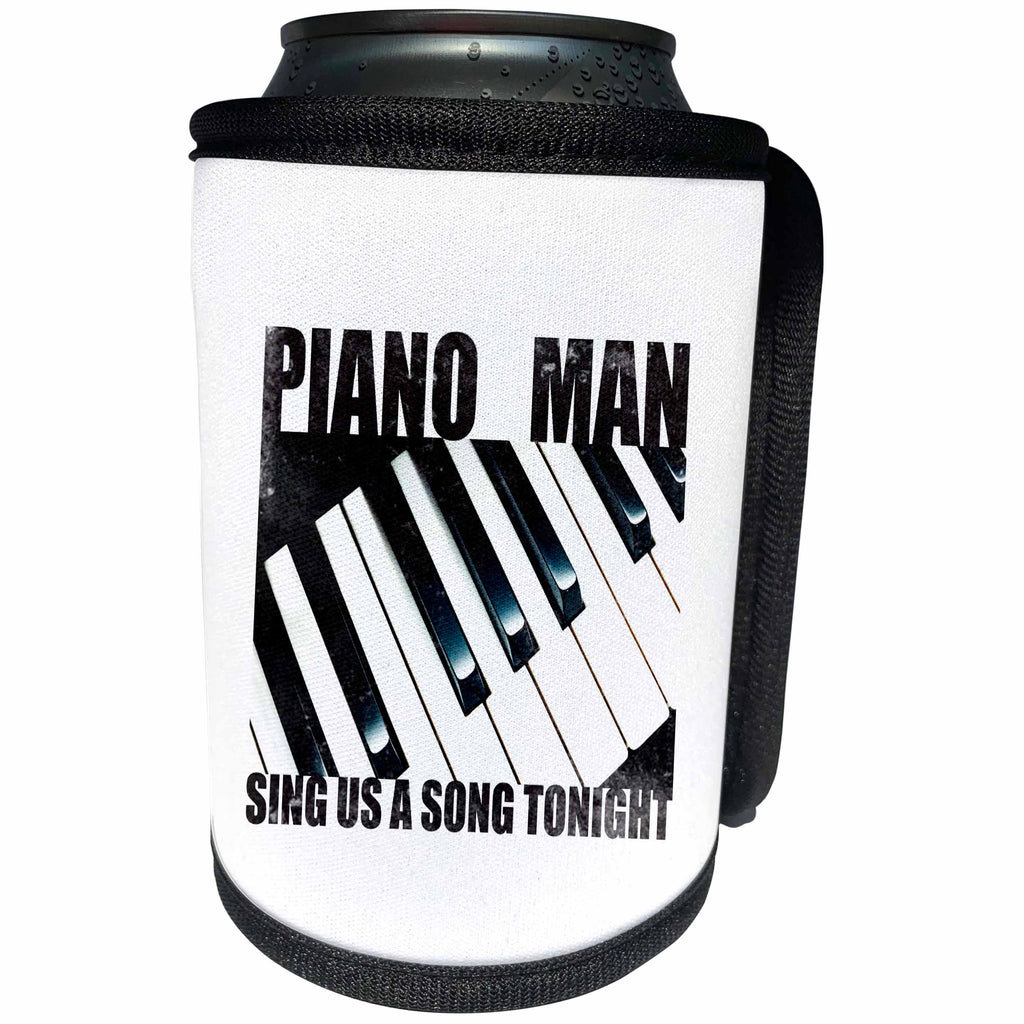 3dRose Kultjers Hint of Music - Piano Man - Can Cooler Bottle Wrap (cc_280152)