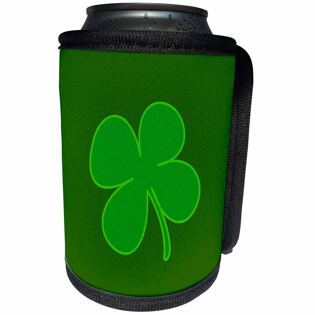 3dRose Kultjers Fun - Lucky four leaf clover - Can Cooler Bottle Wrap (cc_280158)