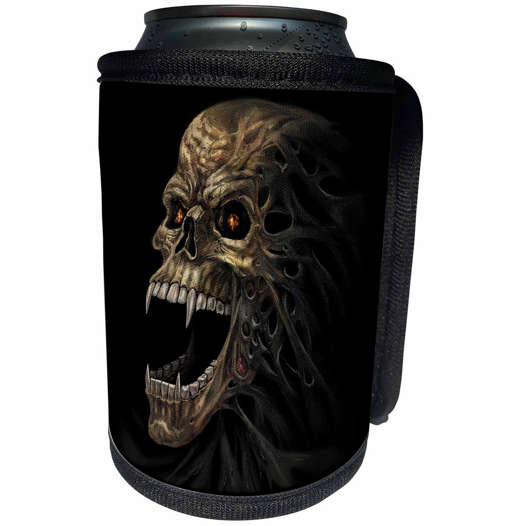 3dRose Justas Vebra Art - Skulls - Vampire skull with burning eyes in the dark - Can Cooler Bottle Wrap (cc_280164)