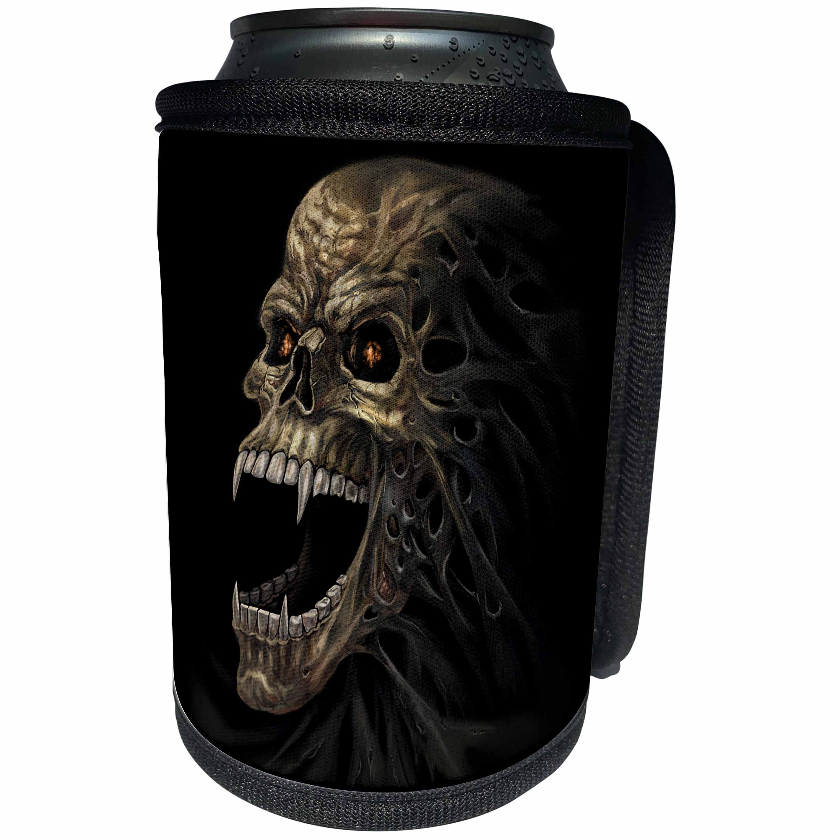 3dRose Justas Vebra Art - Skulls - Vampire skull with burning eyes in the dark - Can Cooler Bottle Wrap (cc_280164)