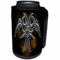 3dRose Justas Vebra Art - Abstract And Decorative - Tribal tattoo ornament - metal with flames - Can Cooler Bottle Wrap (cc_280166)