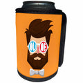 3dRose The Artism - People, Beard, Hipster - Dude - a dude with beard and mustache wearing goggles and bow tie - Can Cooler Bottle Wrap (cc_280189)