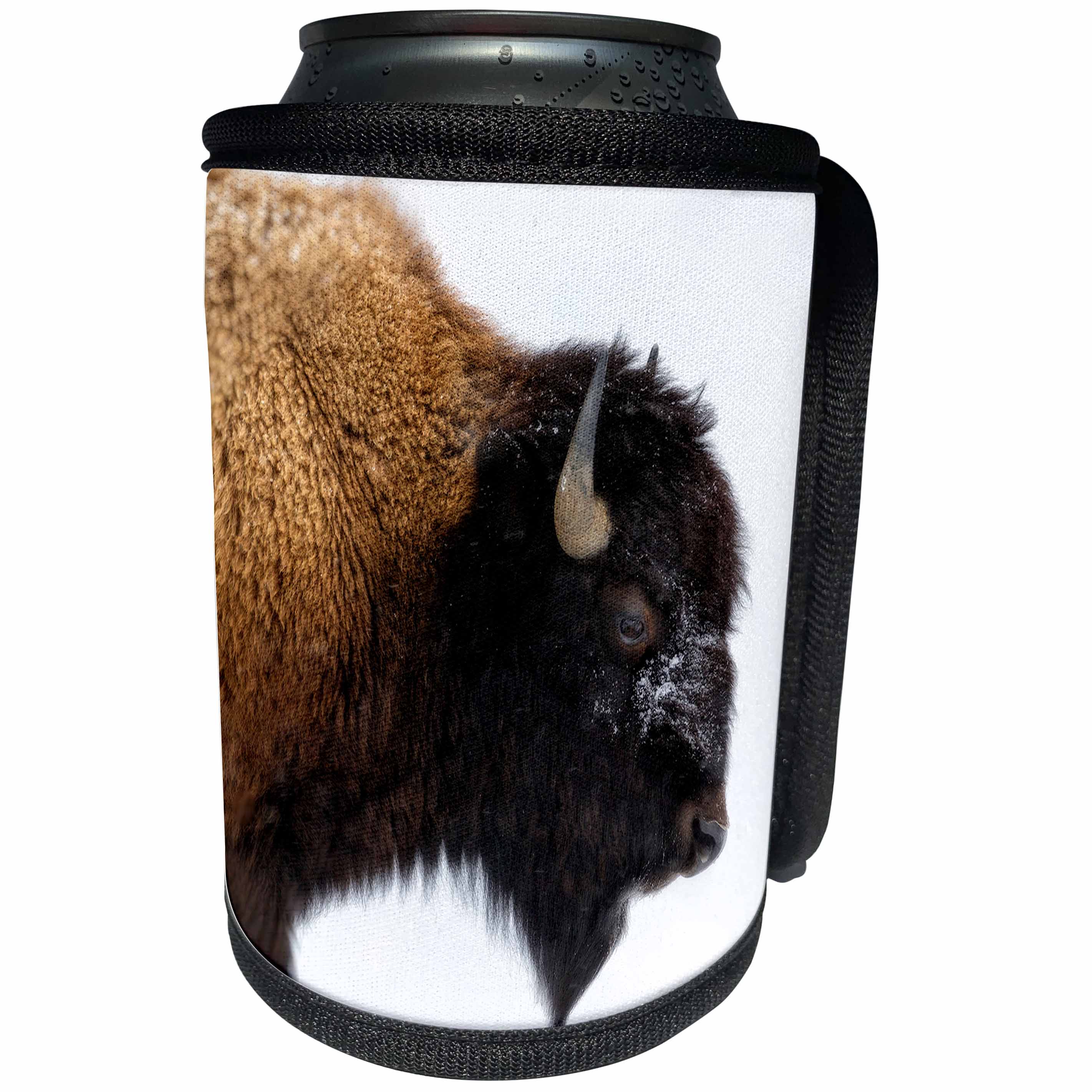 3dRose Mike Swindle Photography - Animals - Bison Portrait - Can Cooler Bottle Wrap (cc_280204)