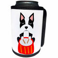 3dRose AllSouthernDesignTees - Music - Adorable funny Boston Terrier dog playing the drums - Can Cooler Bottle Wrap (cc_280217)