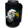 3dRose Sven Herkenrath Animal - American Eagle with Artistic Drawing Red and Green - Can Cooler Bottle Wrap (cc_280252)