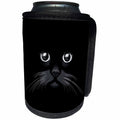 3dRose Sven Herkenrath Animal - Cat Eyes Kitty with Black Background Very Dangerous - Can Cooler Bottle Wrap (cc_280266)