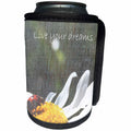 3dRose Patricia Sanders Flowers - Live Your Dreams Wood Inspiration - Can Cooler Bottle Wrap (cc_28028)