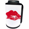 3dRose Patricia Sanders Creations - Red Lips Kiss - Can Cooler Bottle Wrap (cc_28029)