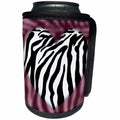 3dRose Patricia Sanders Creations - Zebra Heart Burgundy - Can Cooler Bottle Wrap (cc_28030)
