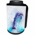 3dRose Sven Herkenrath Animal - Funny Watercolor Dolphin Sealife Ocean Fish Underwater - Can Cooler Bottle Wrap (cc_280301)