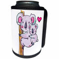 3dRose Sven Herkenrath Animal - Australia Koala Bear Child and Mother with Purple Colors - Can Cooler Bottle Wrap (cc_280318)