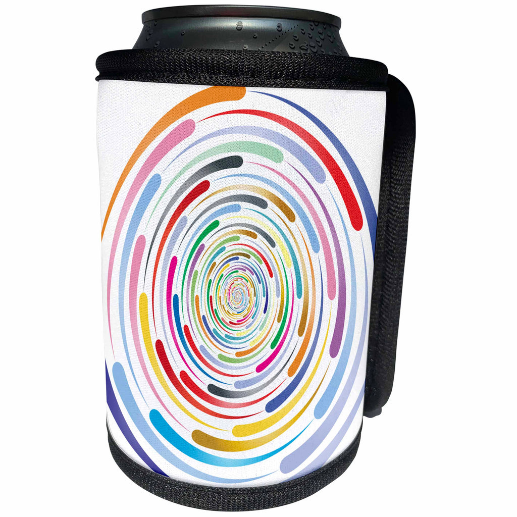 3dRose Sven Herkenrath Art - Abstract Colorful Multicolor Circle - Can Cooler Bottle Wrap (cc_280330)