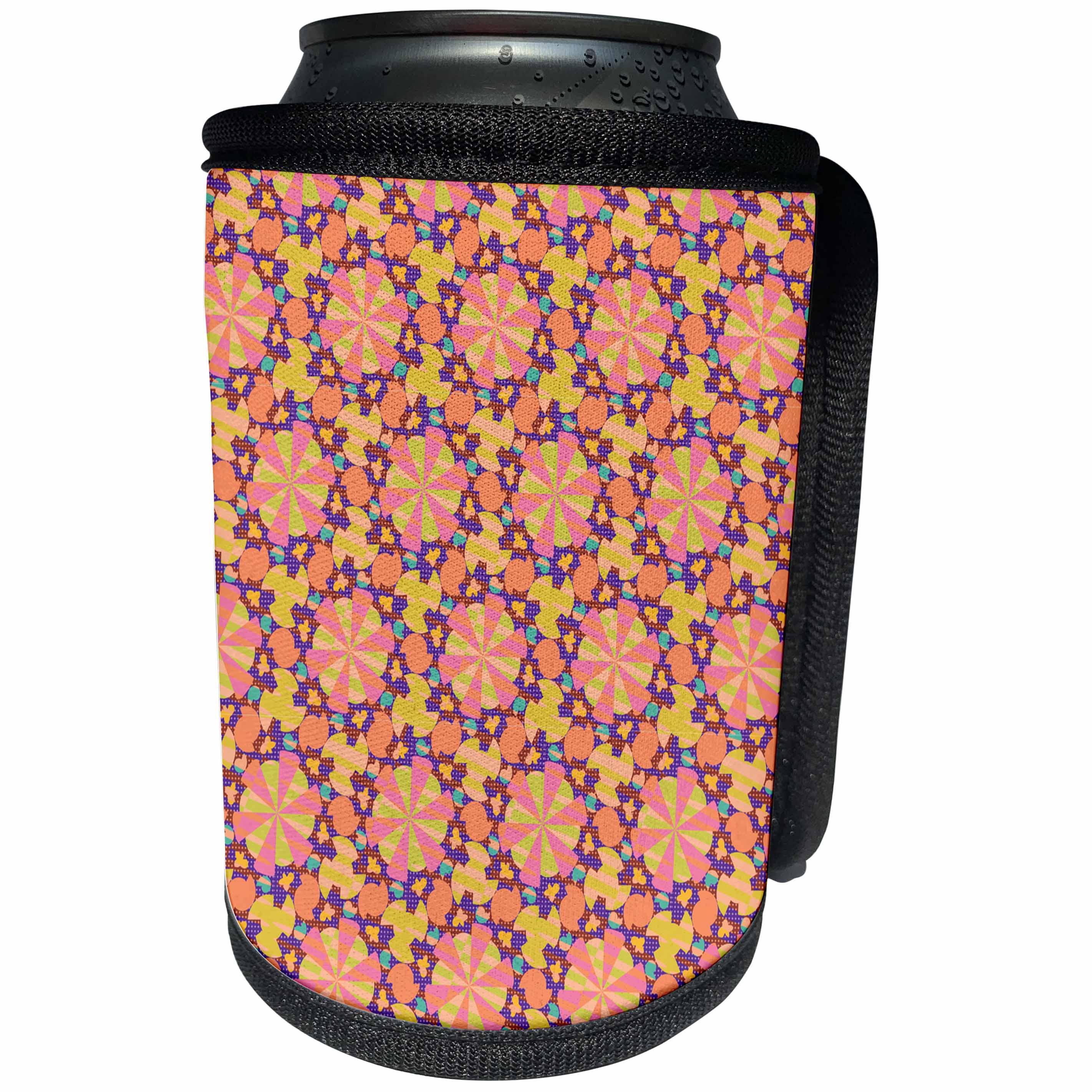 3dRose Sven Herkenrath Art - Pattern Design of Orange Fractal Background - Can Cooler Bottle Wrap (cc_280337)
