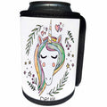 3dRose Sven Herkenrath Animal - Funny Fantasy Unicorn with Floral Nature Dream - Can Cooler Bottle Wrap (cc_280358)