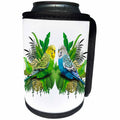 3dRose Sven Herkenrath Animal - Two Budgies Parakeets Sitting in Love in the Bush Jungle - Can Cooler Bottle Wrap (cc_280373)