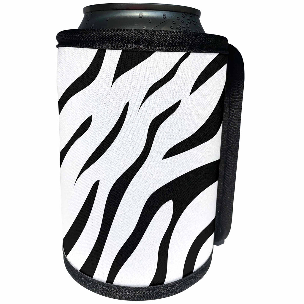 3dRose Sven Herkenrath Art - Black and White Zebra Africa Pattern Style - Can Cooler Bottle Wrap (cc_280376)
