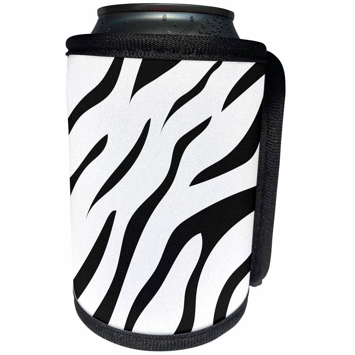 3dRose Sven Herkenrath Art - Black and White Zebra Africa Pattern Style - Can Cooler Bottle Wrap (cc_280376)