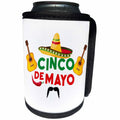 3dRose Sven Herkenrath Celebration - Cinco de Mayo Celebration Sombrero Guitars Mustache White Background - Can Cooler Bottle Wrap (cc_280384)