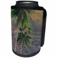 3dRose Patricia Sanders Hawaii - Wood Tropical Hawaii Palm Trees - Can Cooler Bottle Wrap (cc_28039)