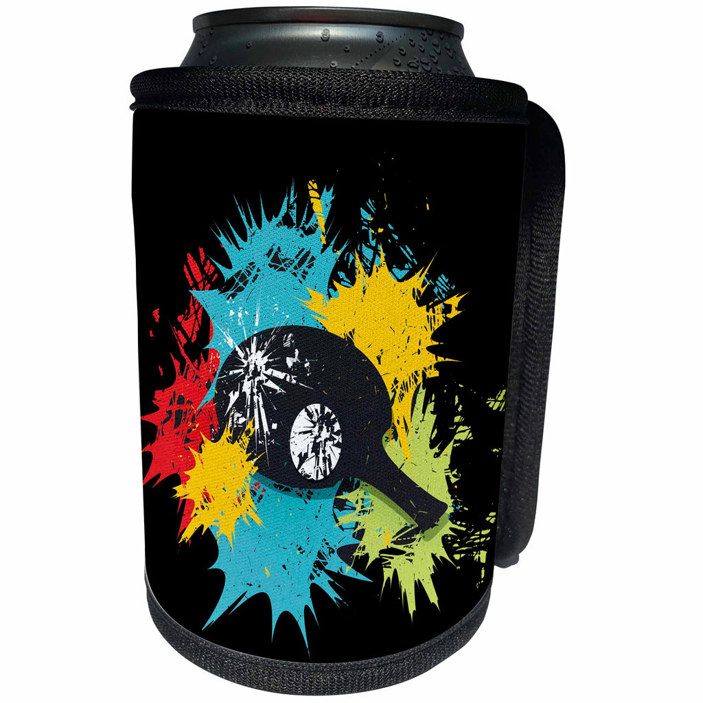 3dRose Sven Herkenrath Sport - A Trendy Table Tennis Paddle in a Splash of Colors - Can Cooler Bottle Wrap (cc_280394)