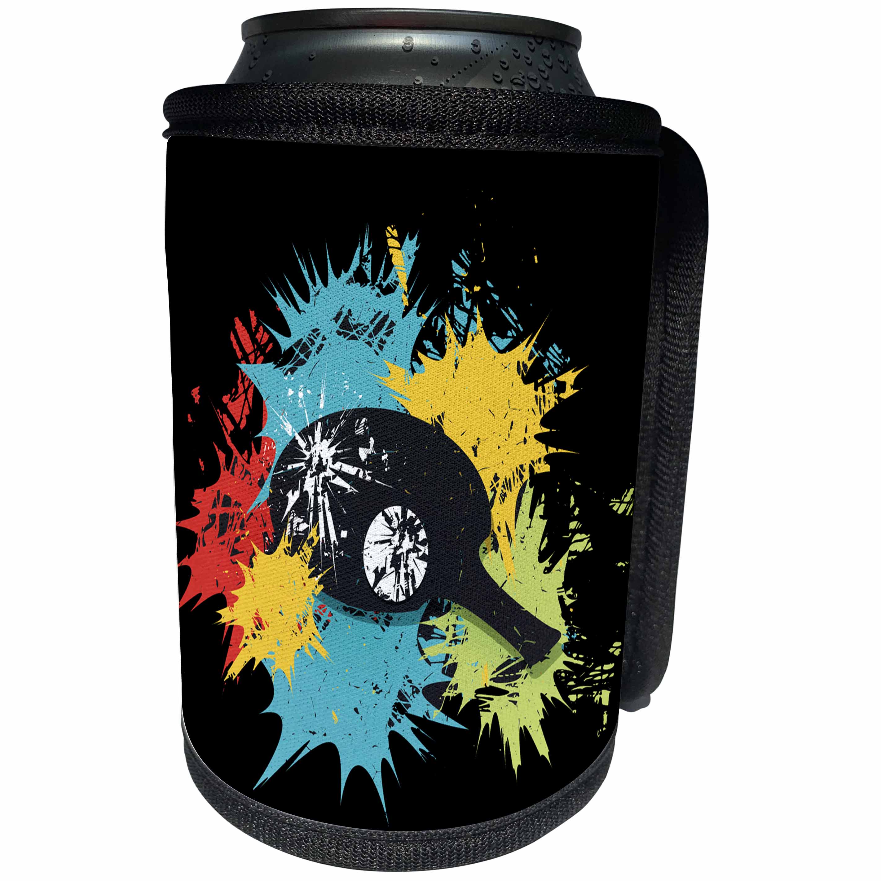 3dRose Sven Herkenrath Sport - A Trendy Table Tennis Paddle in a Splash of Colors - Can Cooler Bottle Wrap (cc_280394)