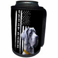 3dRose Sven Herkenrath Animal - A Funny Great Dane Dog on Black And White American Flag - Can Cooler Bottle Wrap (cc_280396)