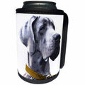 3dRose Sven Herkenrath Animal - A Funny Great Dane Dog With a Serious Look on White Background - Can Cooler Bottle Wrap (cc_280399)