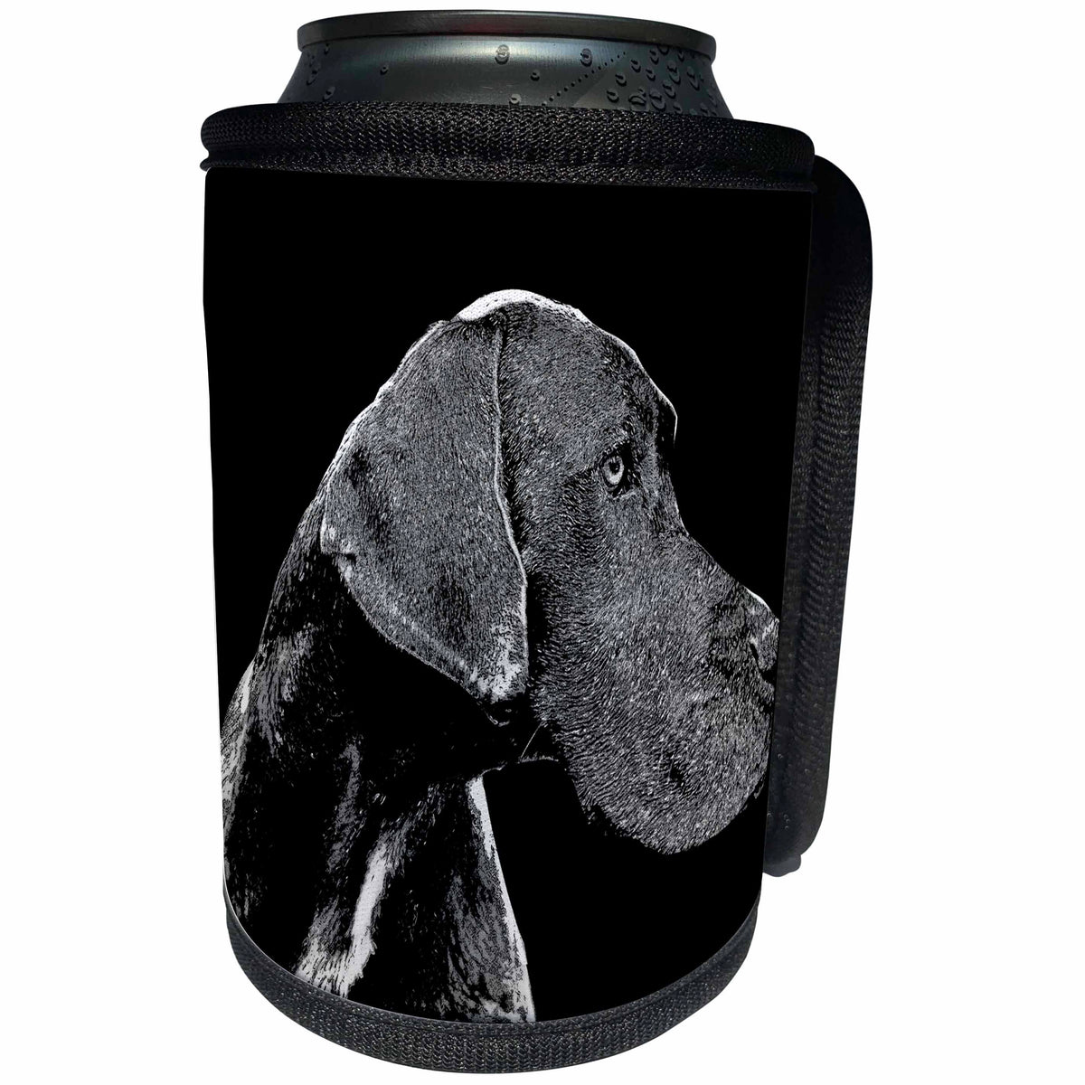 3dRose Sven Herkenrath Animal - A Cute Great Dane Dog on Black Background Trendy Side Profile - Can Cooler Bottle Wrap (cc_280401)