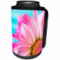 3dRose Sven Herkenrath Nature - Close up of a Pretty Pink Flower on a Blue Background - Can Cooler Bottle Wrap (cc_280411)