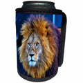 3dRose Sven Herkenrath Animal - Majestic Lion With a Determined Look Animal World - Can Cooler Bottle Wrap (cc_280419)