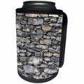 3dRose Sven Herkenrath Art - A Rustic Gray Stone Wall With an Antique Look - Can Cooler Bottle Wrap (cc_280421)