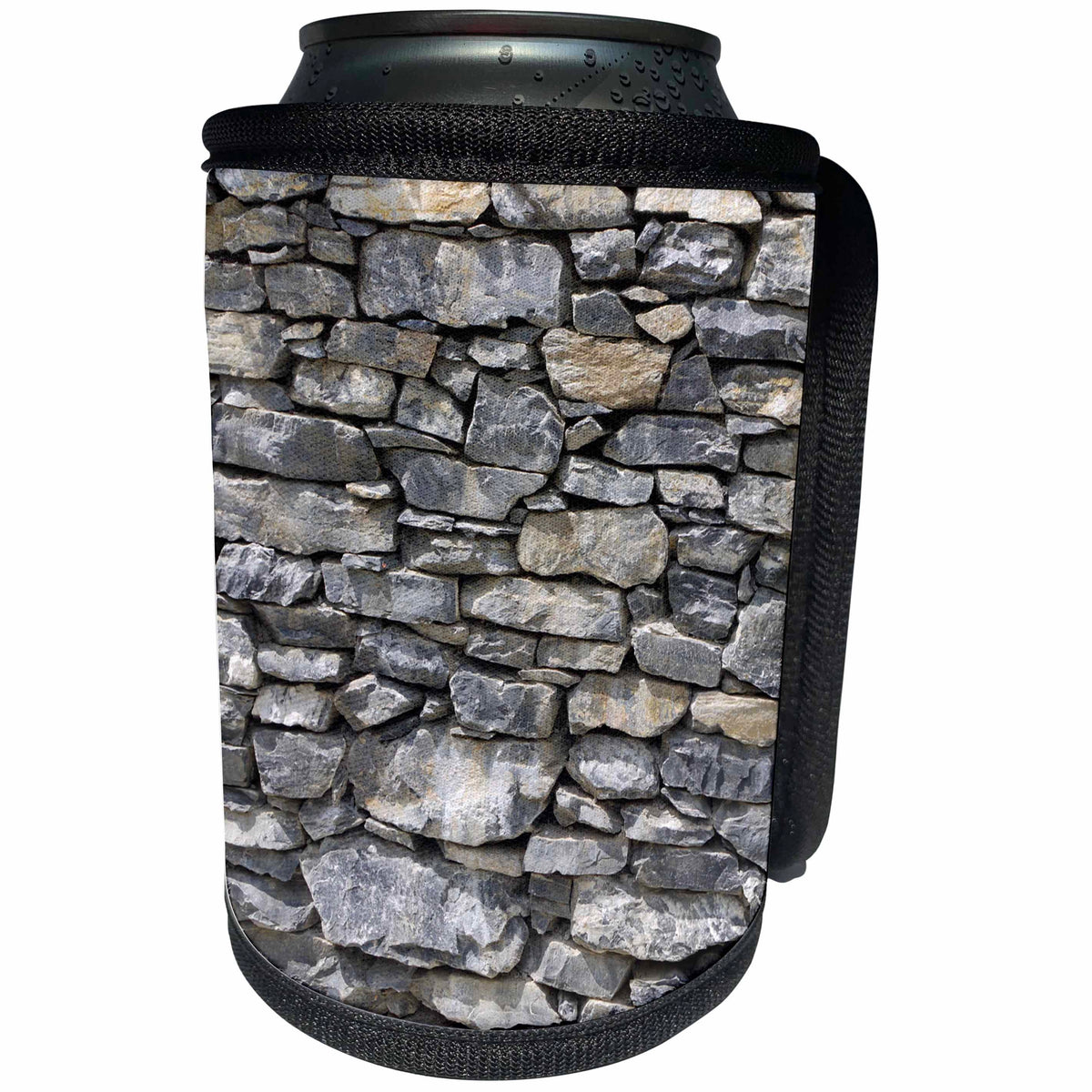 3dRose Sven Herkenrath Art - A Rustic Gray Stone Wall With an Antique Look - Can Cooler Bottle Wrap (cc_280421)