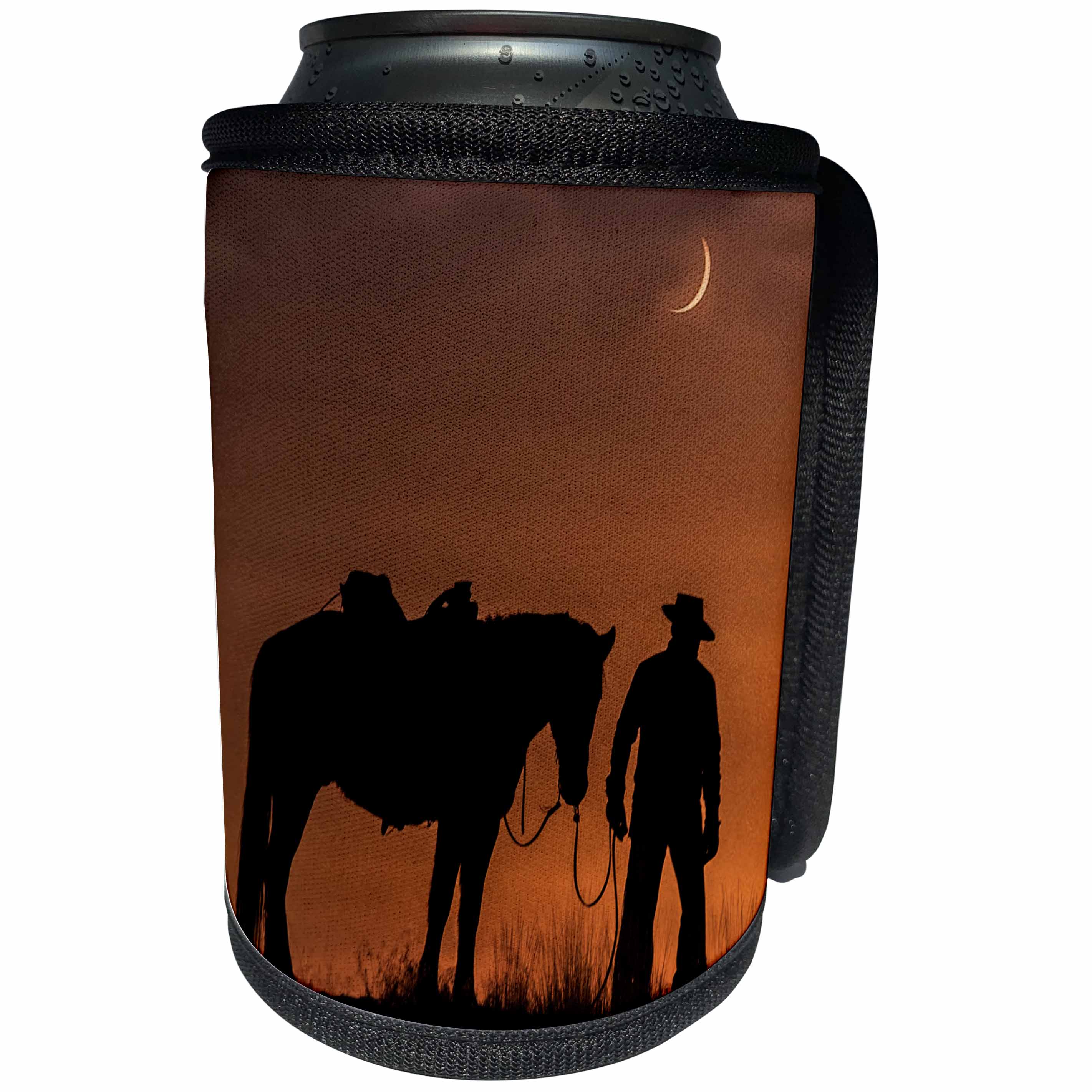 3dRose Roni Chastain Photography - Man and his horse - Can Cooler Bottle Wrap (cc_280464)