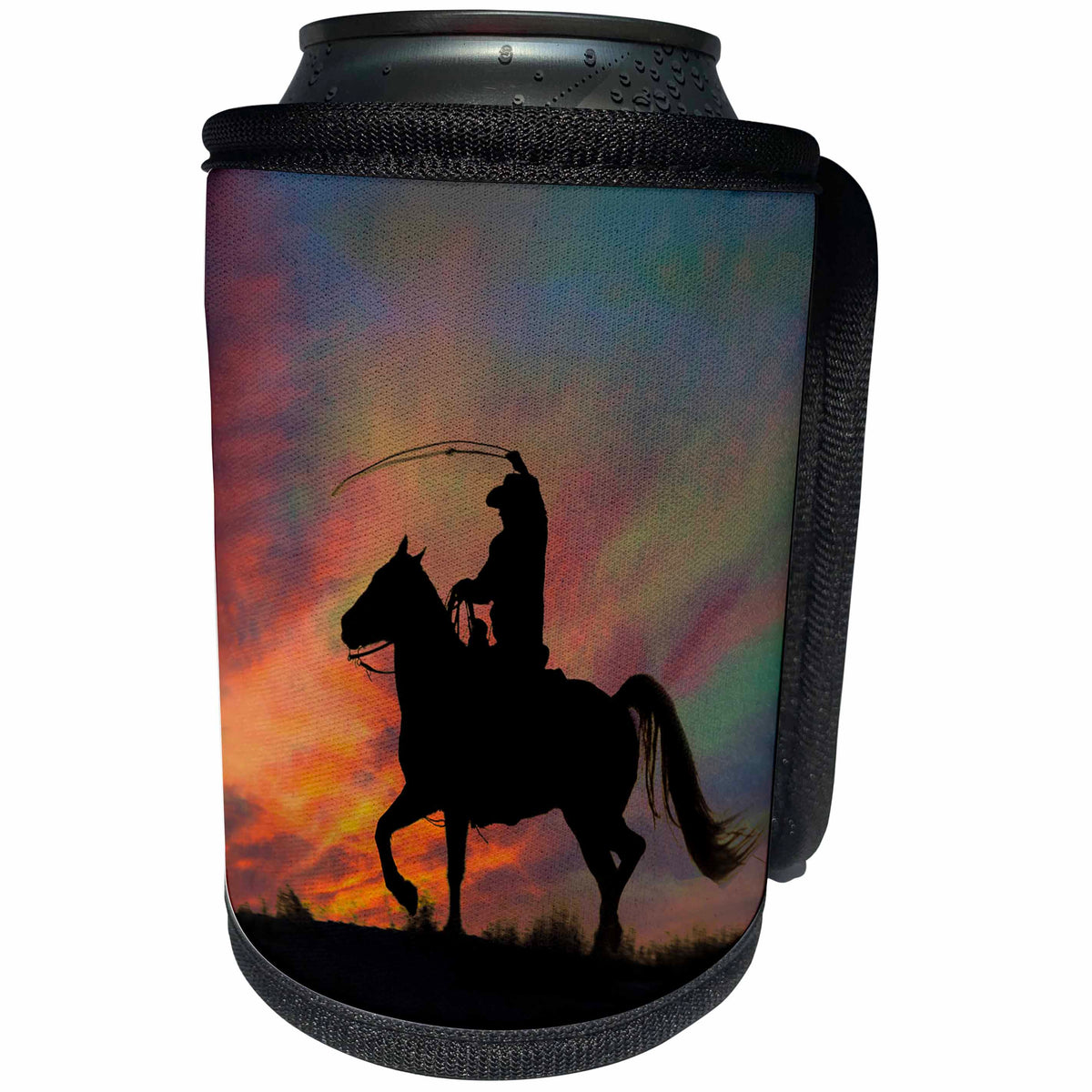 3dRose Roni Chastain Photography - Roping and Riding - Can Cooler Bottle Wrap (cc_280466)