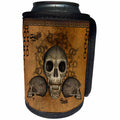 3dRose Heike Köhnen Design Skull - Awesome skull with celtic knot - Can Cooler Bottle Wrap (cc_280479)