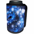 3dRose Patricia Sanders Creations - Blue Space and Stars - Can Cooler Bottle Wrap (cc_28048)