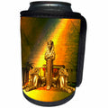 3dRose Heike Köhnen Design Sign Symbol - Anubis the Egyptian god on golden background - Can Cooler Bottle Wrap (cc_280486)