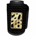 3dRose Beverly Turner Graduation Design - 2018 on Gold and Black Color, Graduation Diplomas - Can Cooler Bottle Wrap (cc_280515)