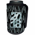 3dRose Beverly Turner Graduation Design - 2018 on Pastel Blue and Black Color, Graduation Tassels - Can Cooler Bottle Wrap (cc_280531)